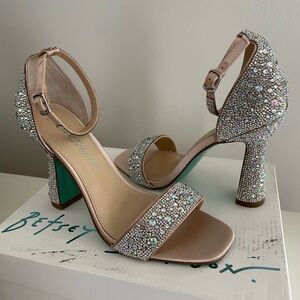 Betsey Johnson Sparkling Silver Heels